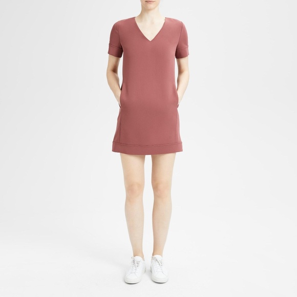 Price Firm $295 New Theory Deep Rose Shift Dress - Picture 1 of 3